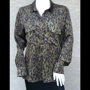 Koton Green Animal Print Tunic Style Blouse sz 12